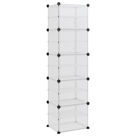 Shoe Rack Transparent Polypropylene & Steel Large Stackable