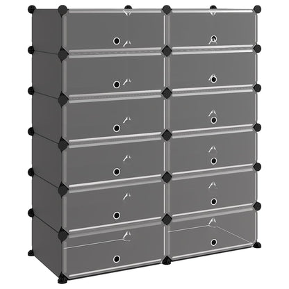 Shoe Rack Transparent Polypropylene & Steel Large