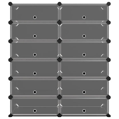 Shoe Rack Transparent Polypropylene & Steel Large