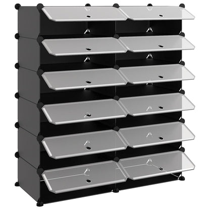 Shoe Rack Transparent Polypropylene & Steel Large