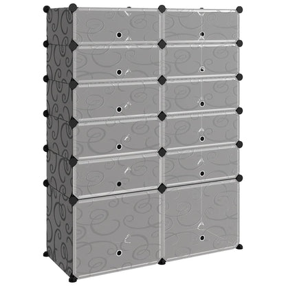 Shoe Rack Transparent Polypropylene & Steel Large