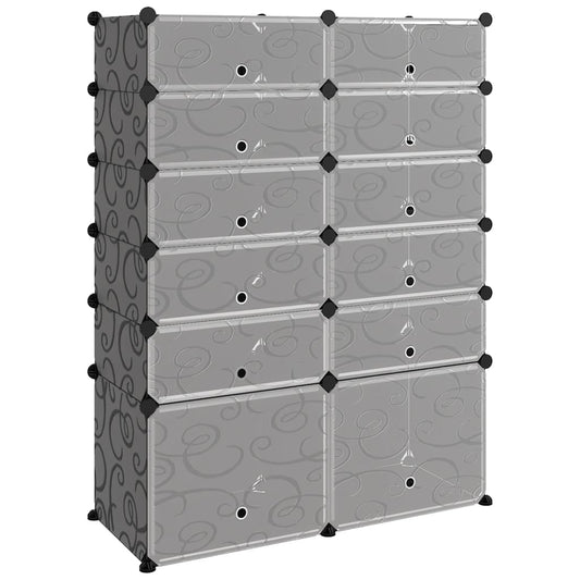 Shoe Rack Transparent Polypropylene & Steel Large