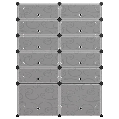 Shoe Rack Transparent Polypropylene & Steel Large