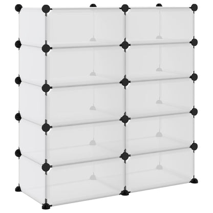 Shoe Rack Transparent Polypropylene & Steel Large
