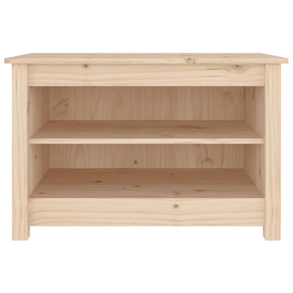 23" Scandinavian Compact Natural Solid Pine Shoe Bench With 2 Tiers