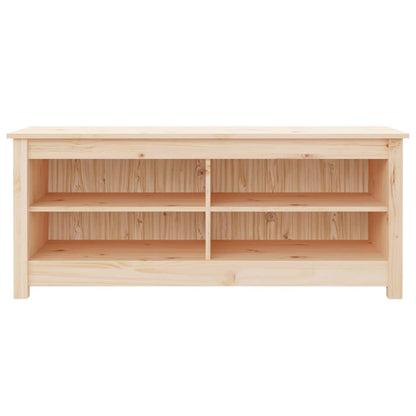 Shoe Bench Natural Solid Pine Wide & Deep 4 Compartments