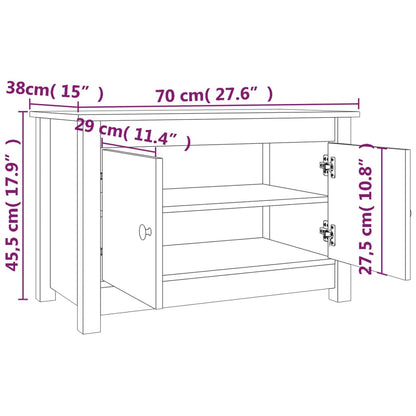 Shoe Cabinet Solid Pine Wood Wide & Deep 2 Compartments