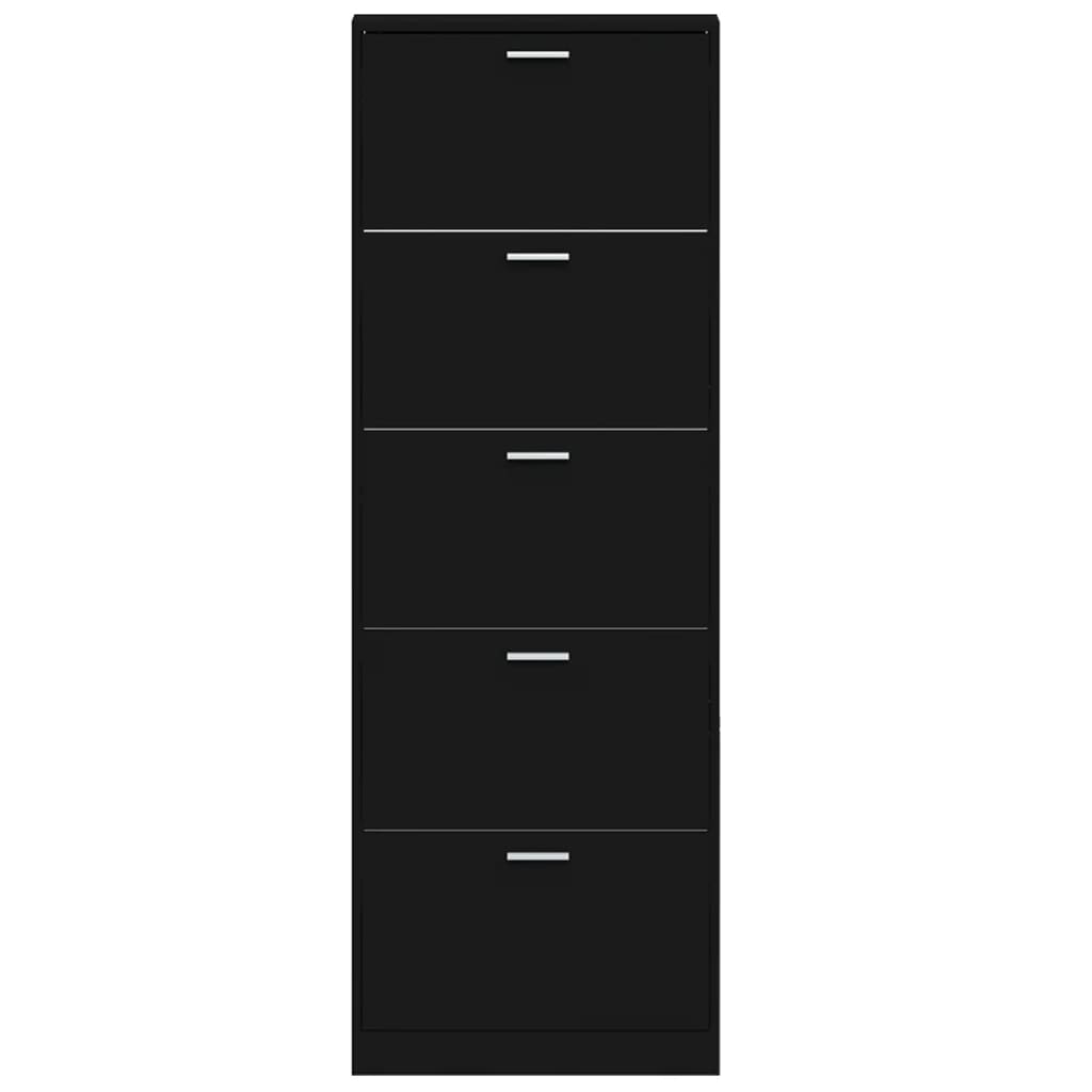 Shoe Cabinet Hand-Finished Pine 5 Drop-Down Drawers Tall & Narrow