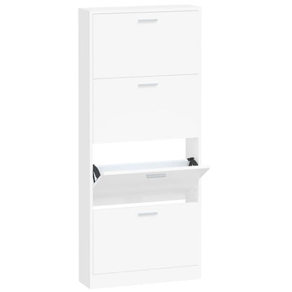 Shoe Cabinet Hand-Finished Pine 4 Drop-Down Drawers Tall & Narrow