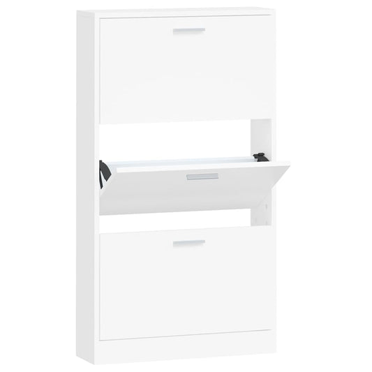 Shoe Cabinet Hand-Finished Pine 3 Drop-Down Drawers Rectangular