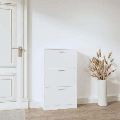 Shoe Cabinet Hand-Finished Pine 3 Drop-Down Drawers Rectangular