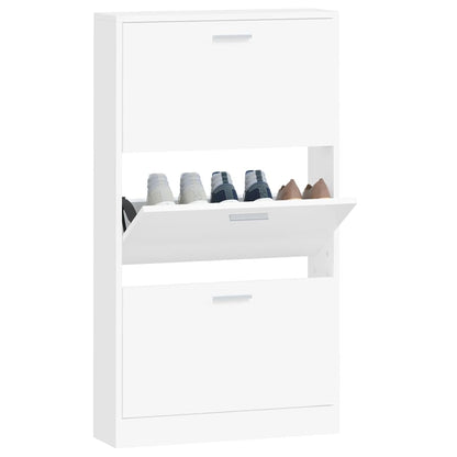 Shoe Cabinet Hand-Finished Pine 3 Drop-Down Drawers Rectangular