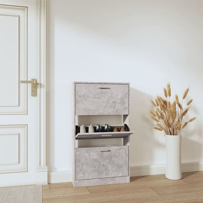 Shoe Cabinet Hand-Finished Pine 3 Drop-Down Drawers Rectangular