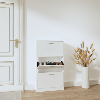 Shoe Cabinet Hand-Finished Pine 3 Drop-Down Drawers Rectangular