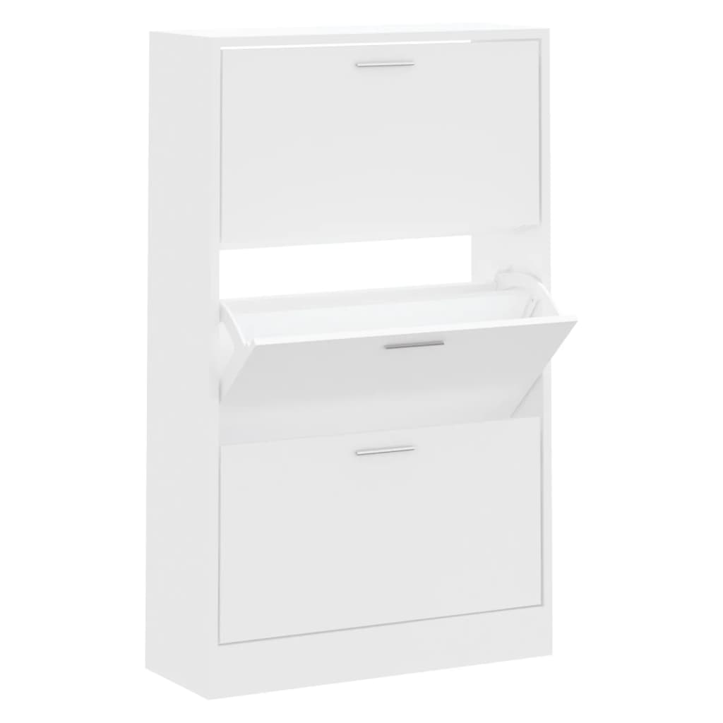 Shoe Cabinet Hand-Finished Pine 2 Drop-Down Drawers Rectangular