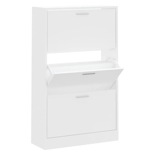 Shoe Cabinet Hand-Finished Pine 2 Drop-Down Drawers Rectangular