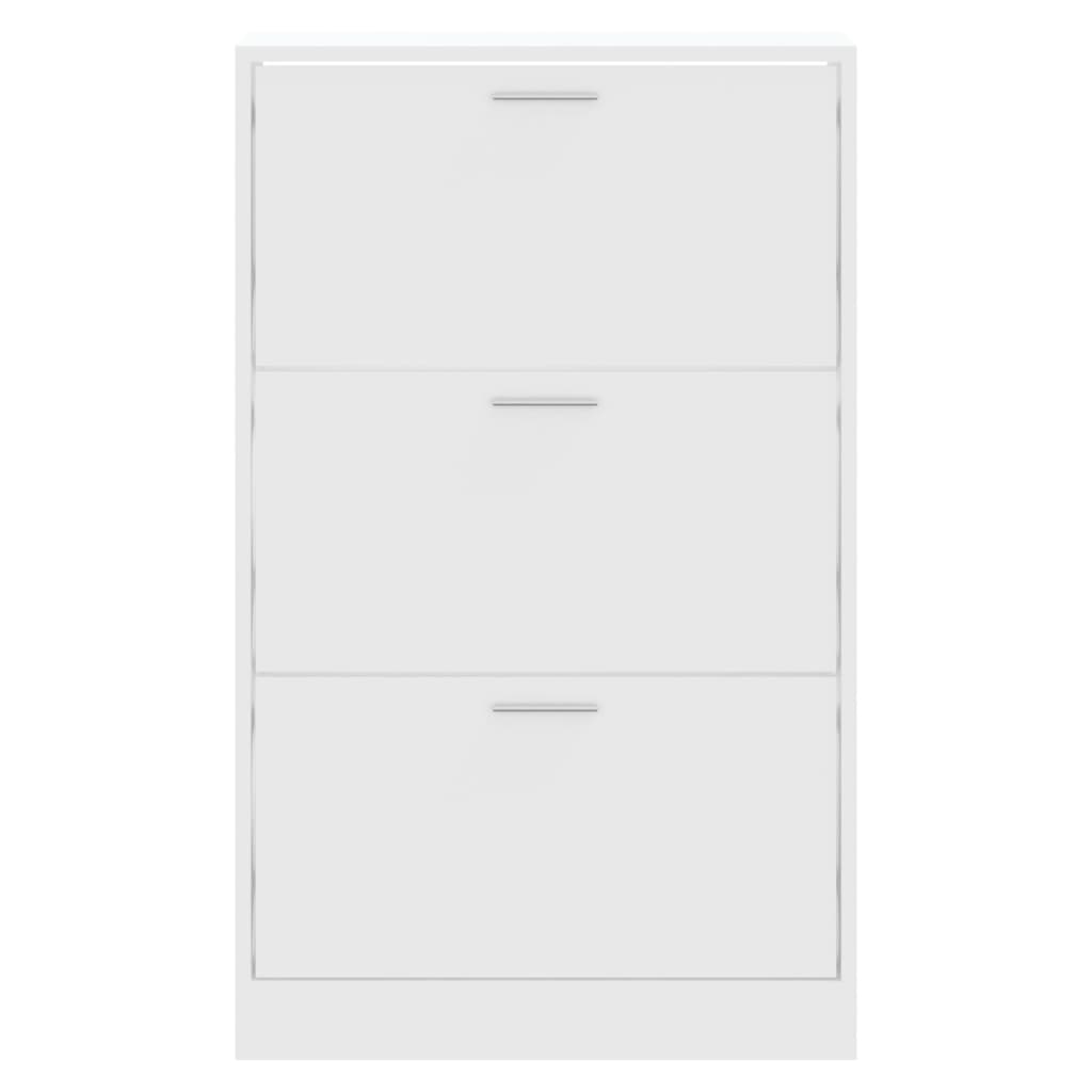 Shoe Cabinet Hand-Finished Pine 2 Drop-Down Drawers Rectangular