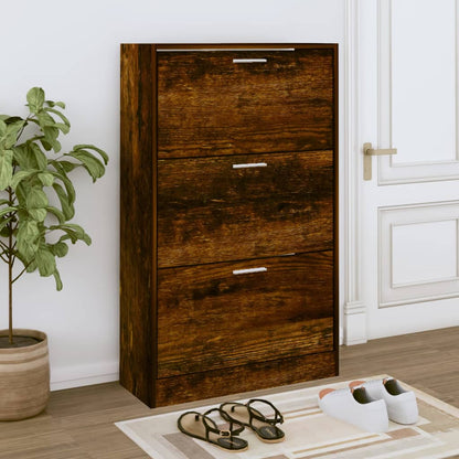 Shoe Cabinet Hand-Finished Pine 2 Drop-Down Drawers Rectangular