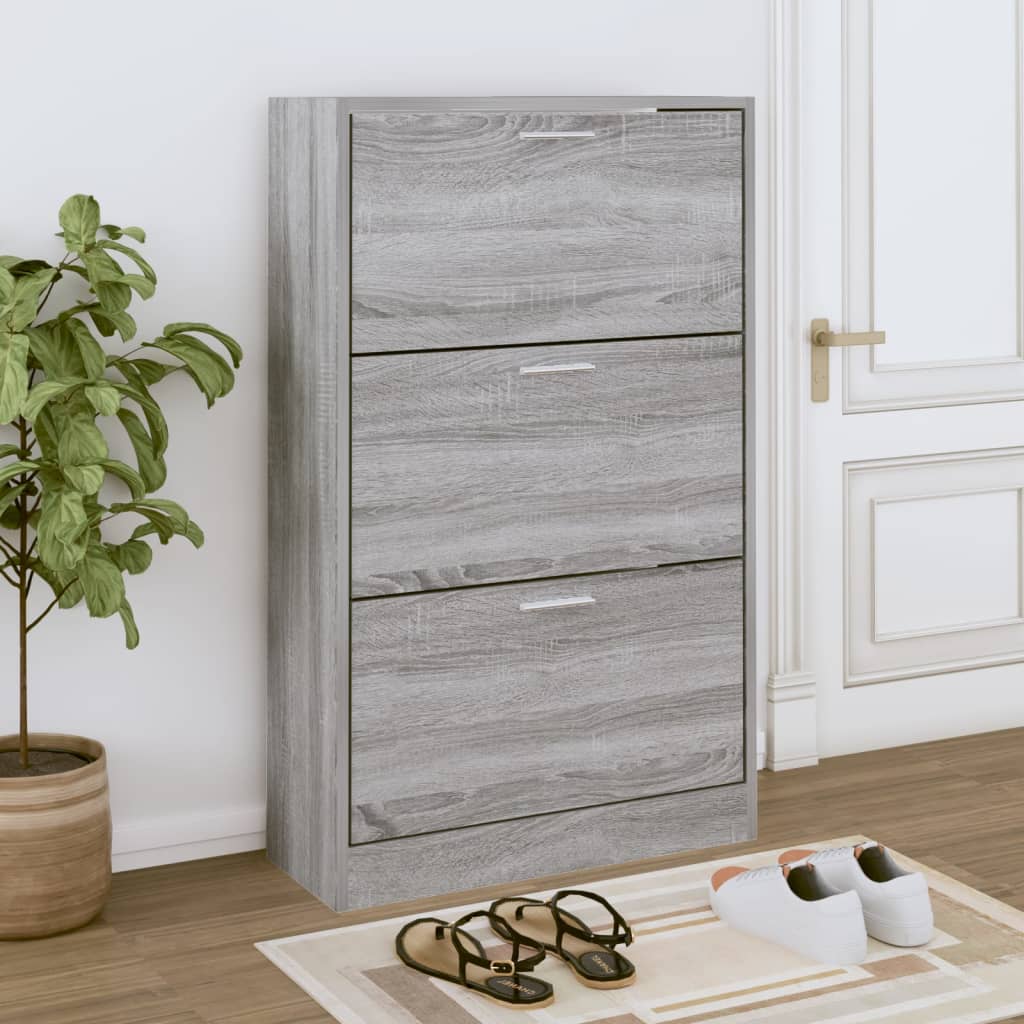 Shoe Cabinet Hand-Finished Pine 2 Drop-Down Drawers Rectangular