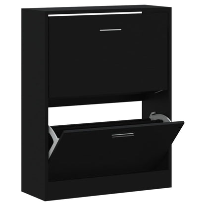 Shoe Cabinet Hand-Finished Pine 2 Drop-Down Drawers Rectangular