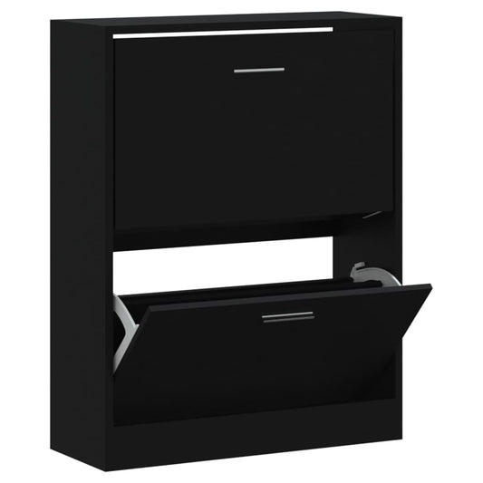 Shoe Cabinet Hand-Finished Pine 2 Drop-Down Drawers Rectangular