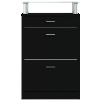 Shoe Cabinet Hand-Finished Pine 3 Drop-Down Drawers Rectangular