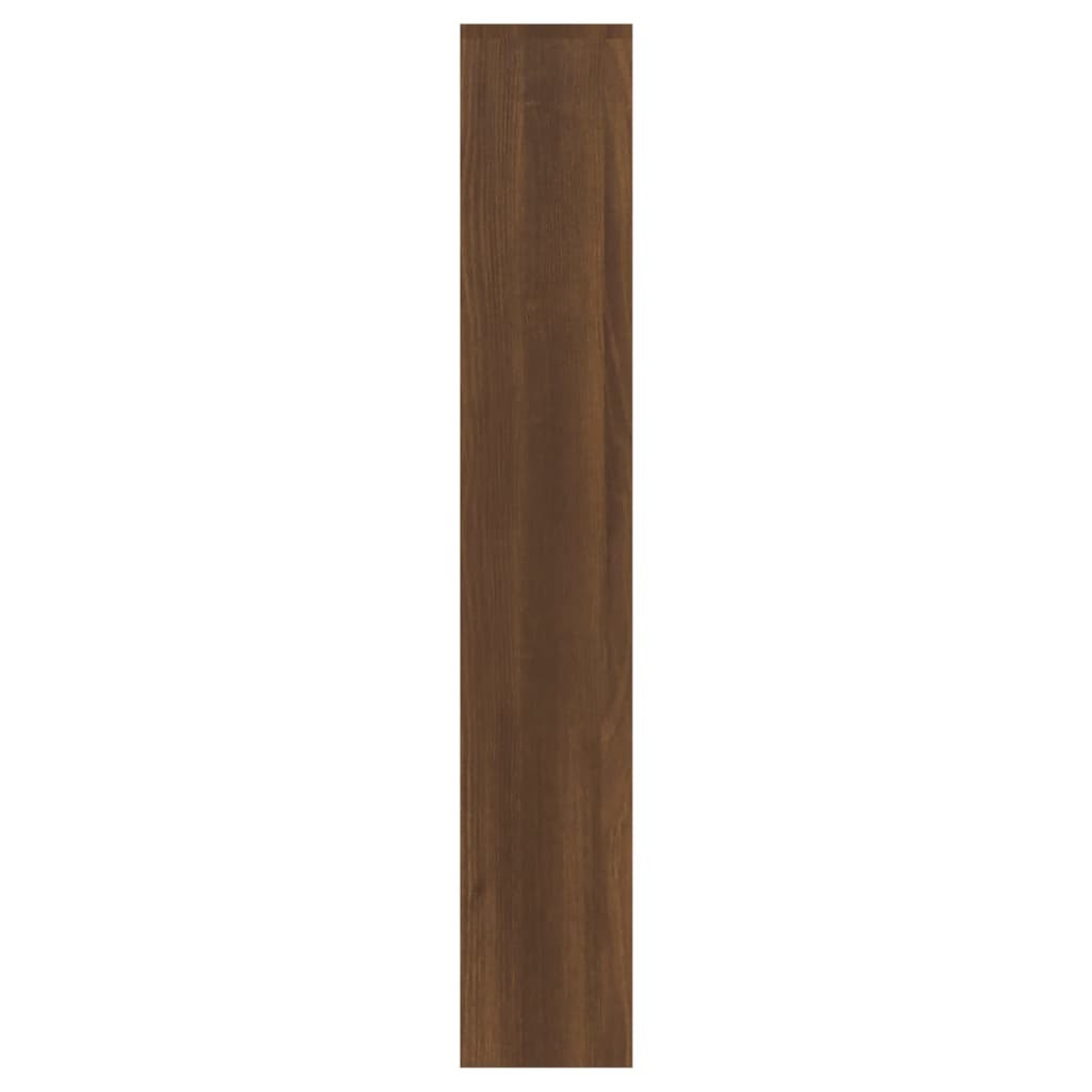 Shoe Cabinet Brown Oak & Mirror Glass Tall & Narrow