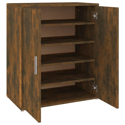 18 Pair 23" Smoked Oak Shoe Cabinet With 5 Tiers