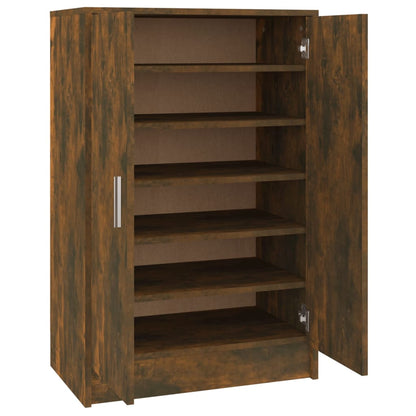 Flow Shoe Cabinet Smoked Oak 5 Drawers Tall & Wide