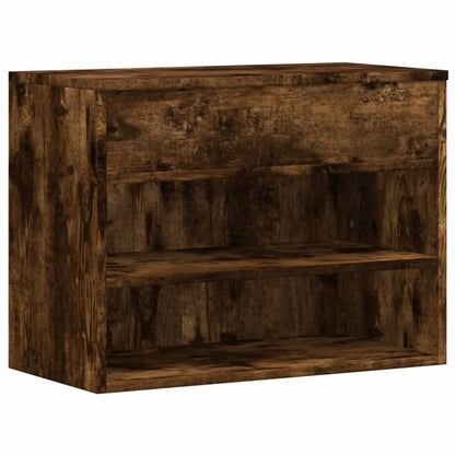 Shoe Chest Smoked Oak Wide & Deep 5 Compartments