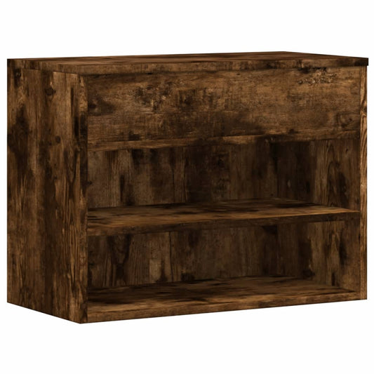 Shoe Chest Smoked Oak Wide & Deep 5 Compartments