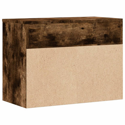 Shoe Chest Smoked Oak Wide & Deep 5 Compartments