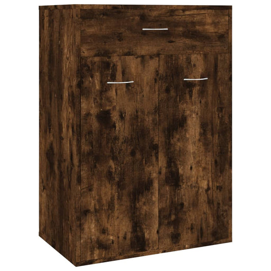 Shoe Cabinet Smoked Reclaimed Oak 3 Compartments Rectangular