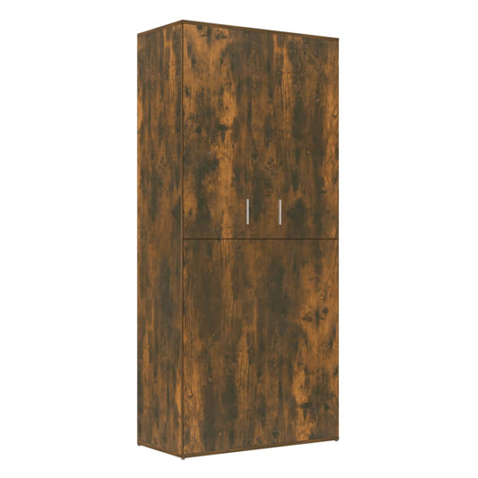 Shoe Cabinet Smoked Oak Tall & Skinny 7 Compartments