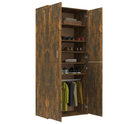 Shoe Cabinet Smoked Oak Tall & Skinny 7 Compartments