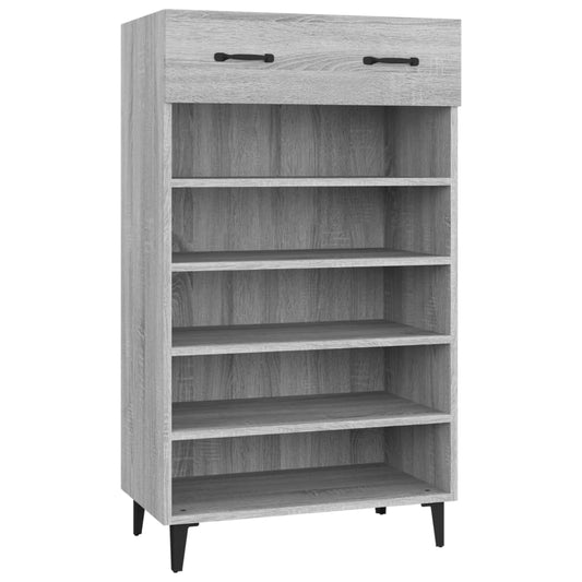 Arc Shoe Cabinet Gray Sonoma Wood Medium 6 Compartments