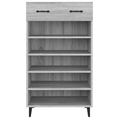 Arc Shoe Cabinet Gray Sonoma Wood Medium 6 Compartments