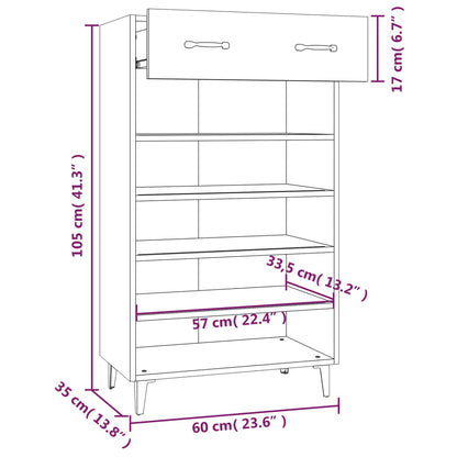 Arc Shoe Cabinet Gray Sonoma Wood Medium 6 Compartments