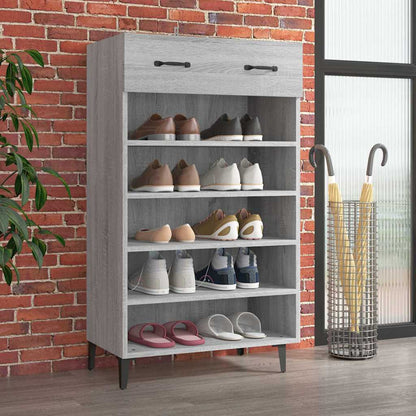 Arc Shoe Cabinet Gray Sonoma Wood Medium 6 Compartments