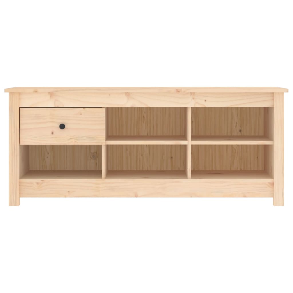 Shoe Cabinet Natural Solid Pine Wide & Deep 6 Compartments