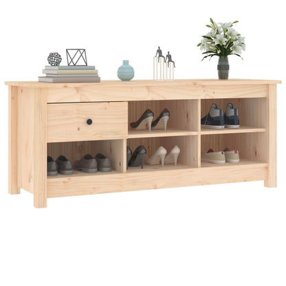 Shoe Cabinet Natural Solid Pine Wide & Deep 6 Compartments