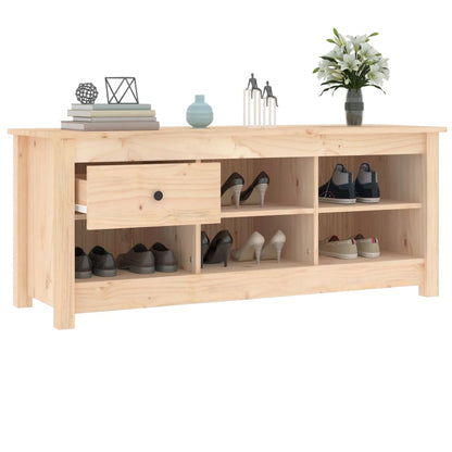 Shoe Cabinet Natural Solid Pine Wide & Deep 6 Compartments