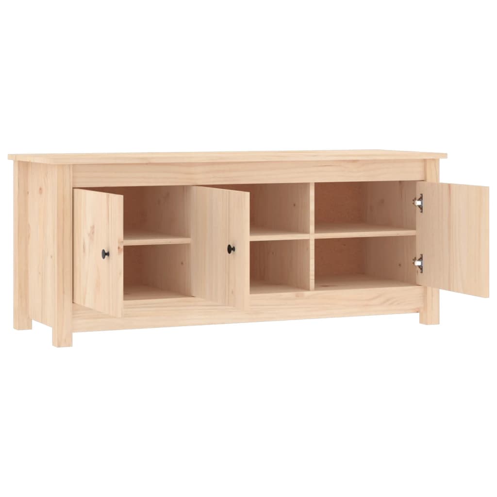 Shoe Cabinet Natural Solid Pine Wide & Deep 3 Compartments