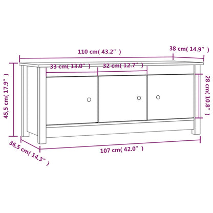 Shoe Cabinet Natural Solid Pine Wide & Deep 3 Compartments