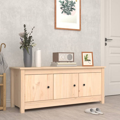 Shoe Cabinet Natural Solid Pine Wide & Deep 3 Compartments