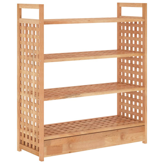 Shoe Rack Solid Walnut 4 Tiers