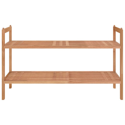 Shoe Rack Solid Walnut 2 Tiers
