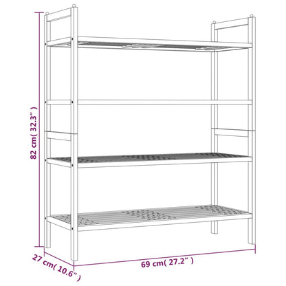 Shoe Rack Solid Walnut 4 Tiers
