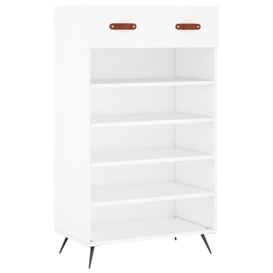 Luxo Shoe Cabinet Solid Oak 6 Compartments Tall & Metal Feet