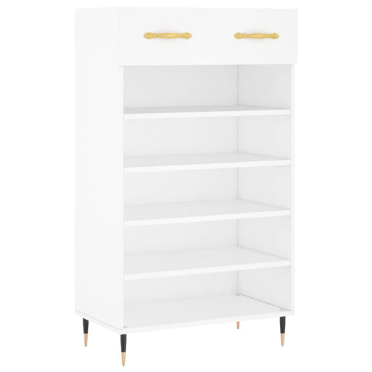 Luxo Shoe Cabinet Solid Oak 6 Compartments Tall & Metal Feet